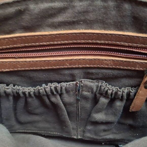 STS Ranchwear Foreman 2 Messenger Bag Brown Leather & Suede Work Tote Briefcase - Picture 9 of 15